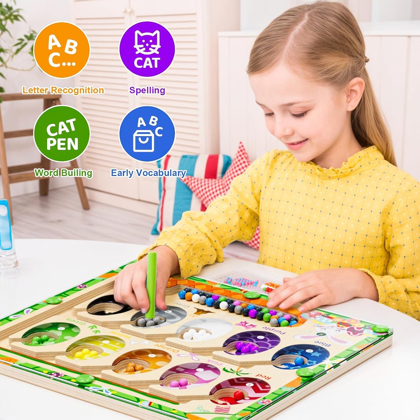 Magnetic Color and Number Maze,Dinosaur Eggs Montessori Toys for 2 3 4 5 Year Old,Counting Matching Learning Toys,Easter Birthday Gifts for Kids