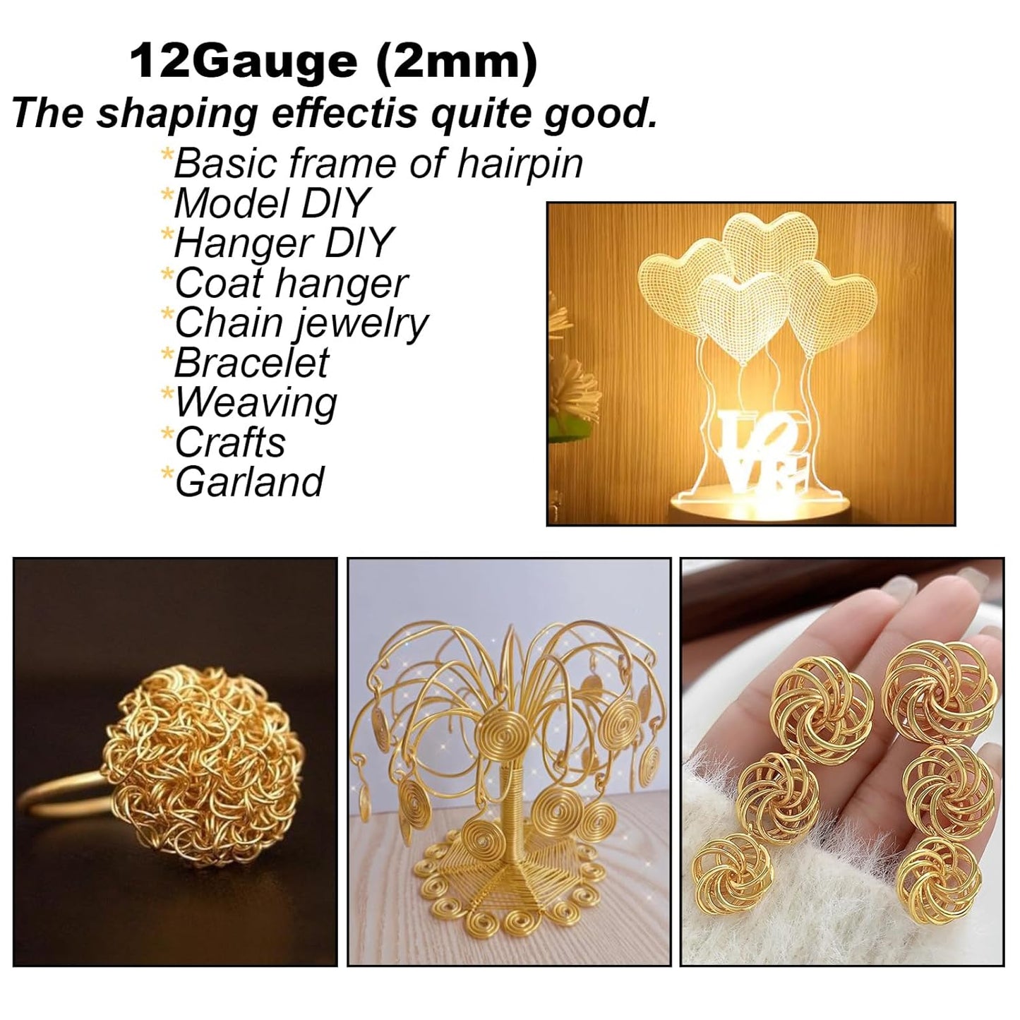 12 Gauge(2mm) Aluminum Wire 35 Yards Anodized Metal Wire for Bonsai Armature Crafting Sculpting Jewelry Craft Making Beading Floral (Orange, 12 Gauge)