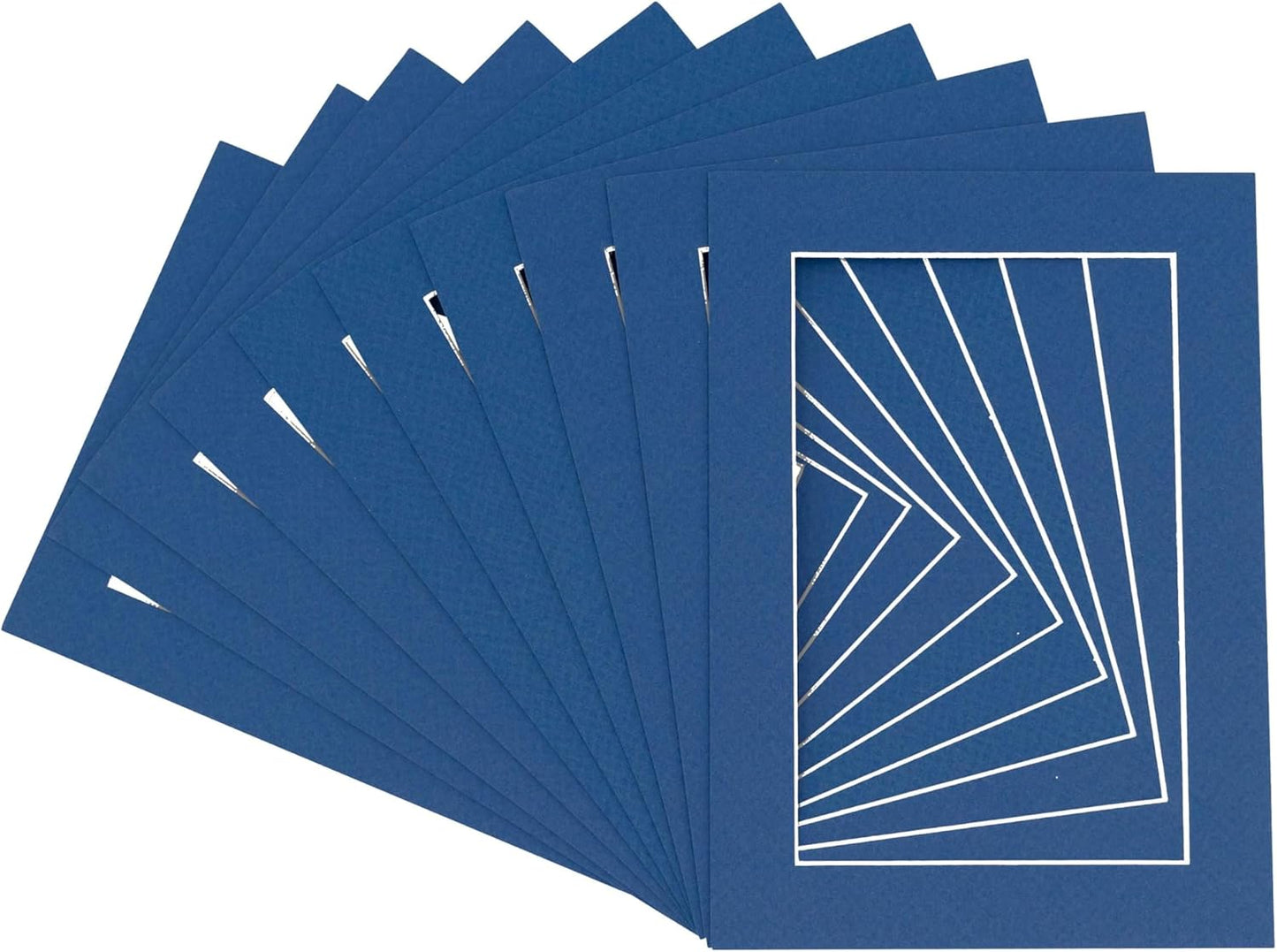 5x7 Mat for 8.5x11 Frame - Precut Mat Board Acid-Free Show Kit with Backing Board, and Clear Bags Royal Blue 5x7 Photo Matte Made to Fit a 8.5x11 Picture Frame Matboard for Framing, Pack of 10 Mats