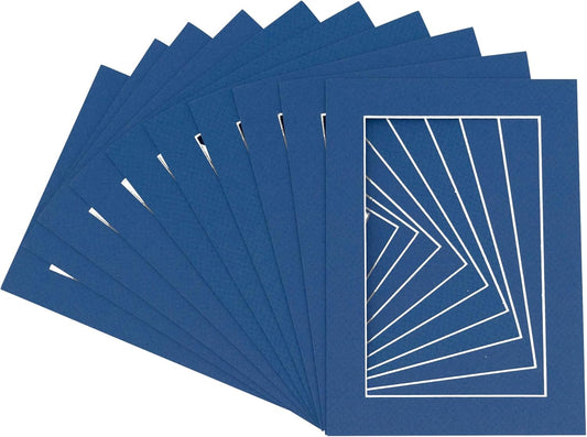 5x7 Mat for 8.5x11 Frame - Precut Mat Board Acid-Free Royal Blue 5x7 Photo Matte For a 8.5x11 Picture Frame, Premium Matboard for Family Photos, Show Kits, Art, Picture Framing, Pack of 25 Mats