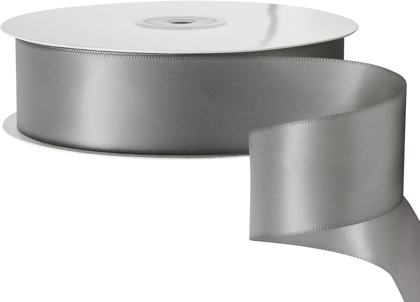 LIUYAXI Silver Stain Ribbon, 1-1/2" X Continuous 50 Yards, Double Faced Fabric Ribbon Perfect for Gift Wrapping Wedding Birthday Party Chair Sash Christmas Hair Floral Craft Sewing