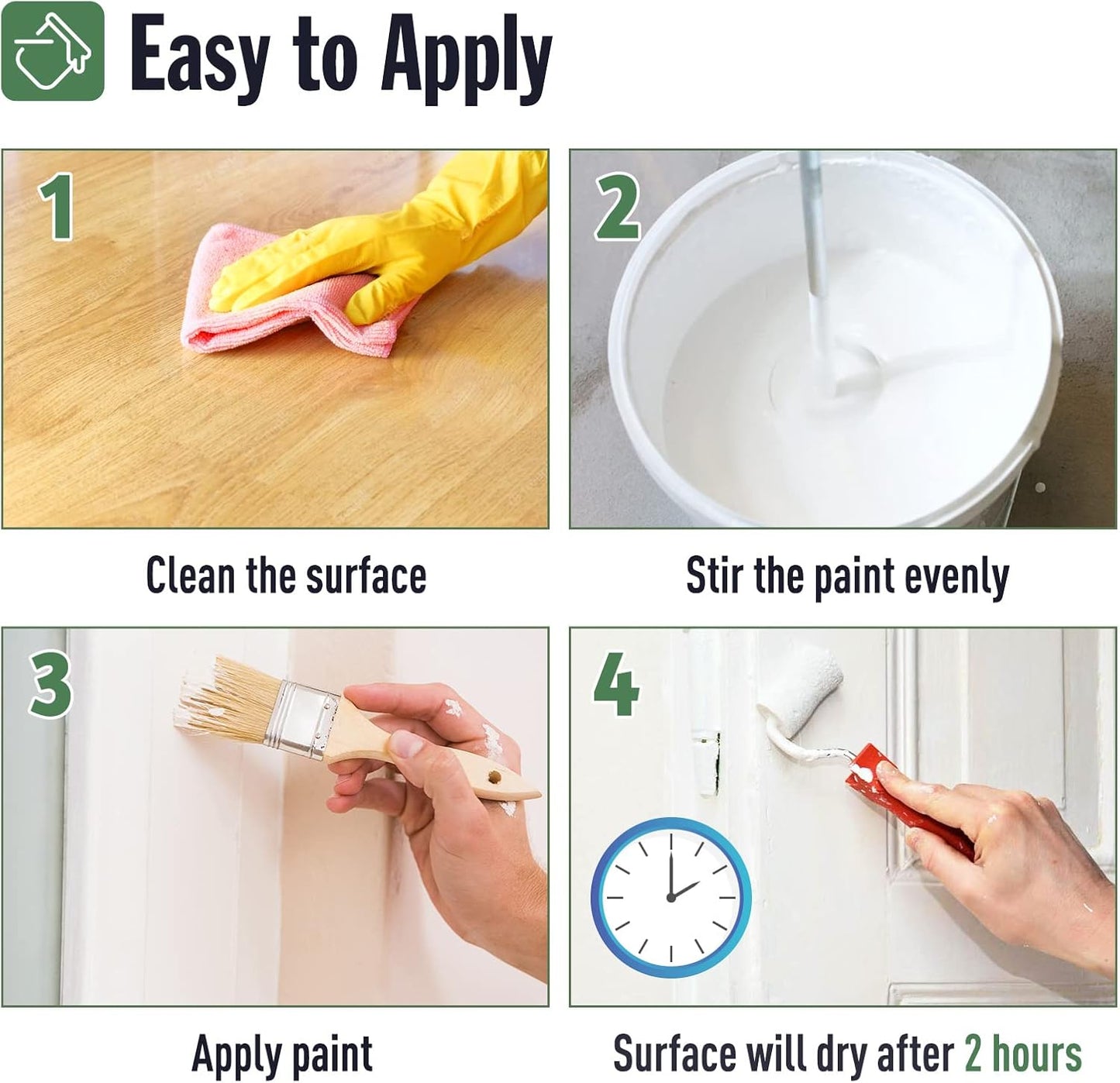 DWIL Matte Finish Furniture Paint - 64 Oz Wood Paint for Cabinets, Doors, Tables, and Dressers Refinishing - Water-Based, Non-Toxic & Odorless, Easy to Apply(Anthracite Gray)-With Tools