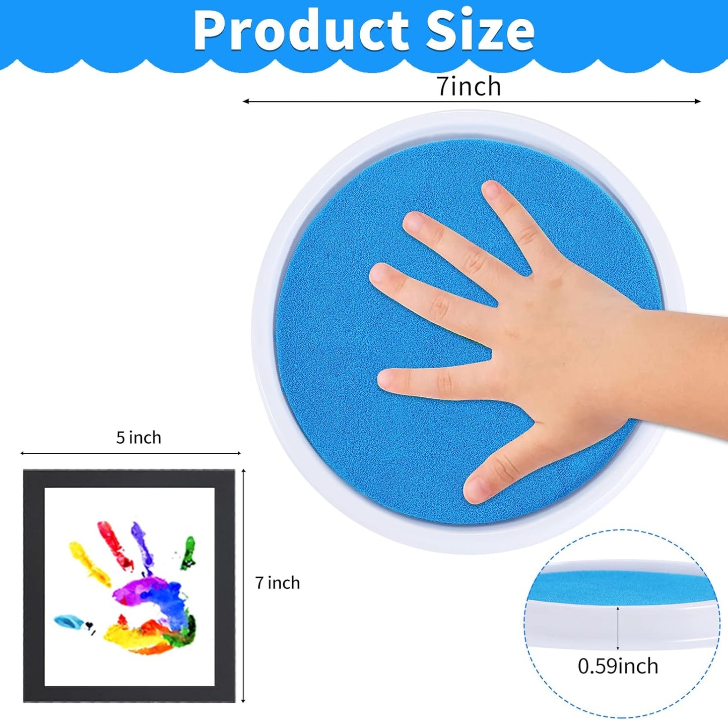 MoloTAR Craft Large Ink Pad Stamps Partner DIY Color,8 Colors Round Rainbow Finger Ink pad for Kids