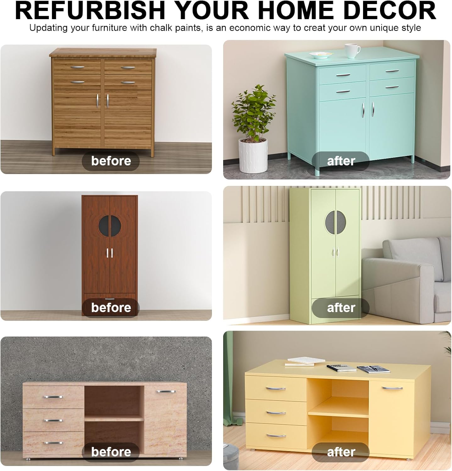 Nicpro 14 Colors Chalk Paint for Furniture, Ultra Matte Finish Acrylic Craft Paint Set (8.45 oz, 250ml) Chalk Furniture Paints with Liquid Wax, Color Wheel for Crafts, Home Decor, Beginner and Artists