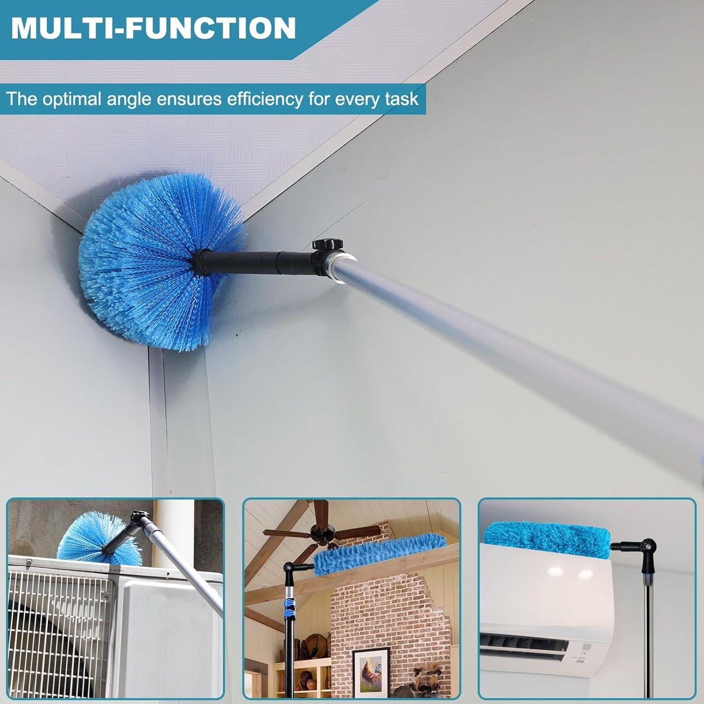 Rotatable Joint Angle Adaptor for Telescoping Extension Pole, Versatile for Window Cleaning, Gutter Cleaning, Light Bulb Changing, Painting Threaded Extension Pole -1 Pack