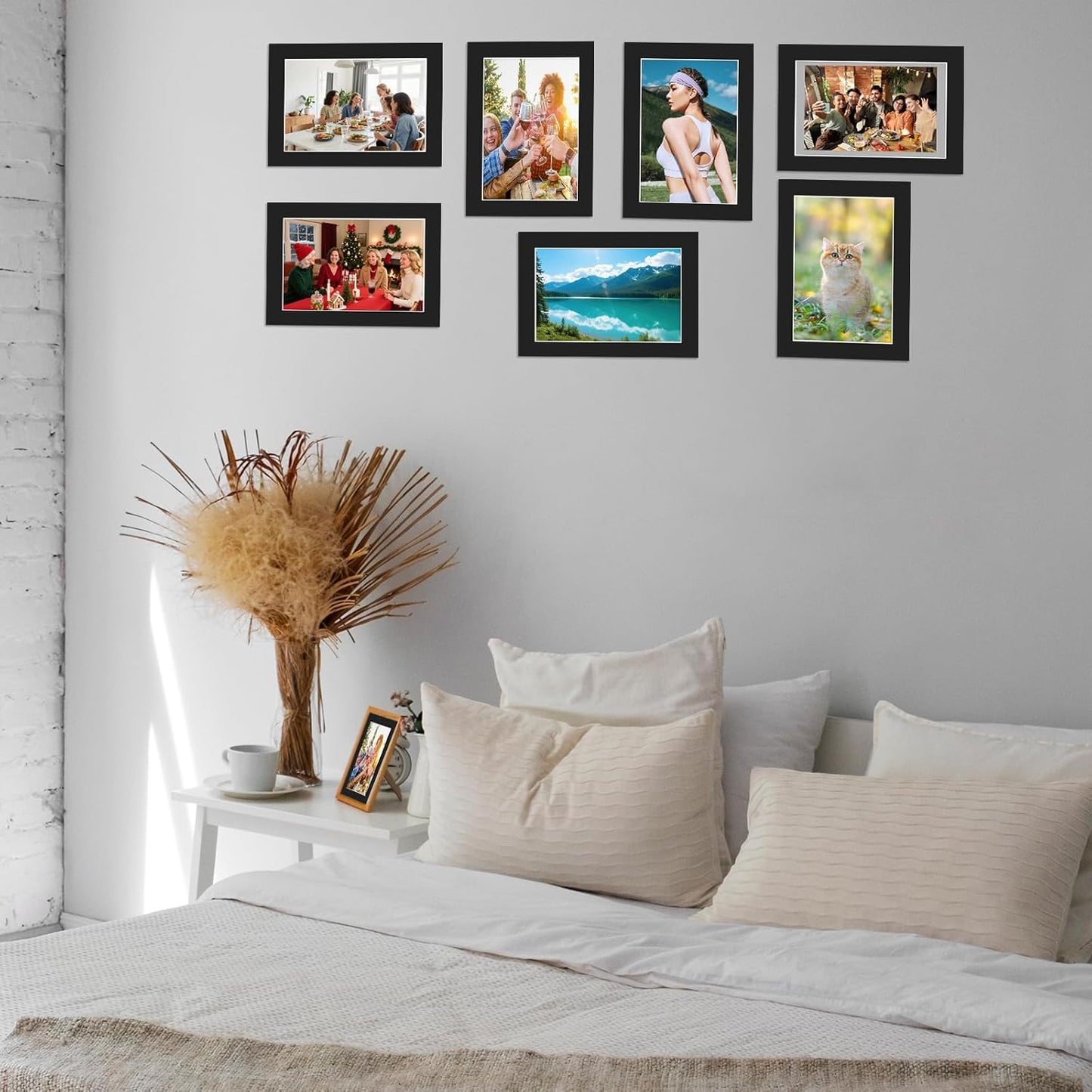 15 Pack 12x16 Black Picture Mats, Frame Mattes for 9x12 Pictures Display Photo Frame Mat Core Bevel Cut Mat Board Show Kit for Photos, Prints, Artworks