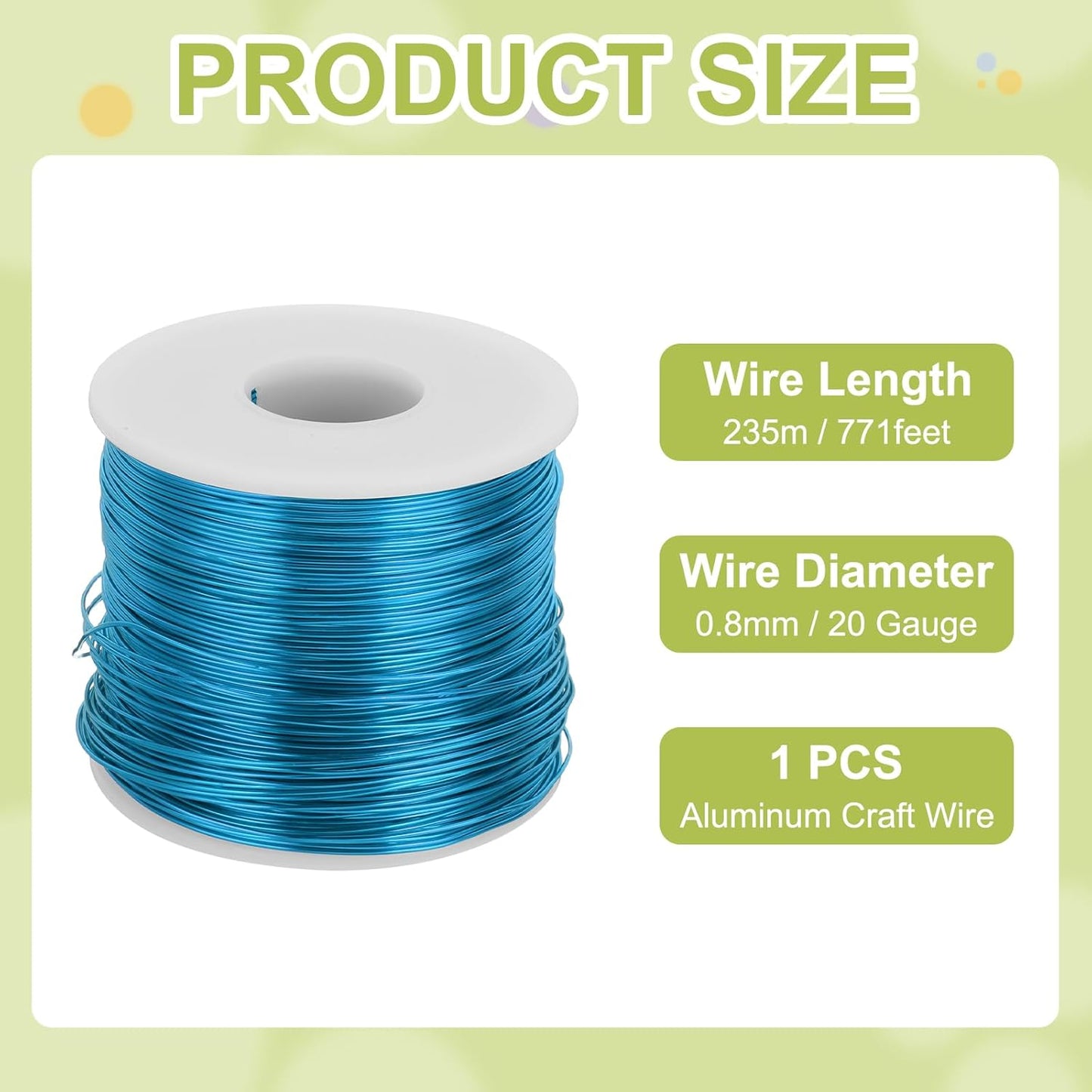 MECCANIXITY 20 Gauge Anodized Aluminum Craft Wire Bendable Bonsai Training Wire 771 Feet 0.8mm for Sculpting Crafts Wreath Floral Beading Jewelry Making, Blue
