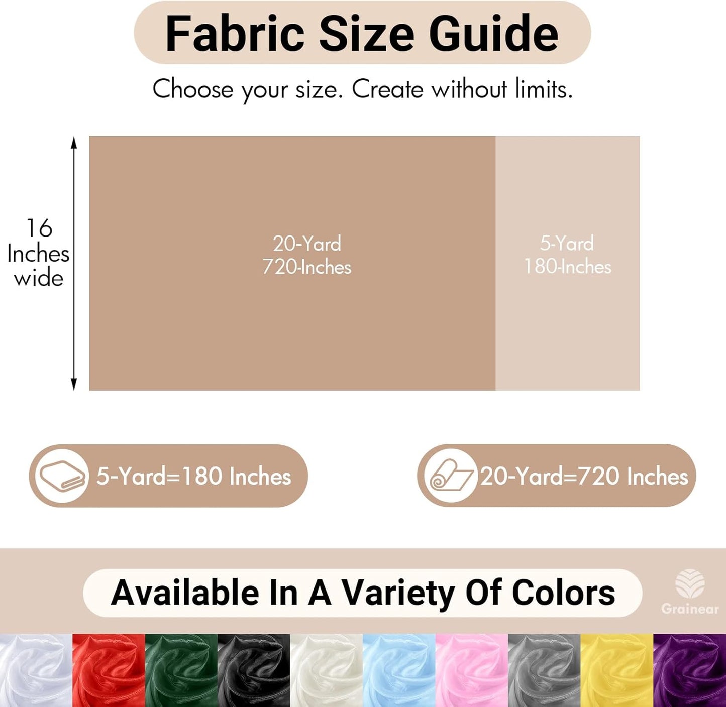 White Organza Fabric – 16" x 20 Yards Elegant Sheer Tulle Bolt for Wedding Arches, Party Decor, Chair Bows, Gift Wrapping & Large DIY Projects (Full Roll)