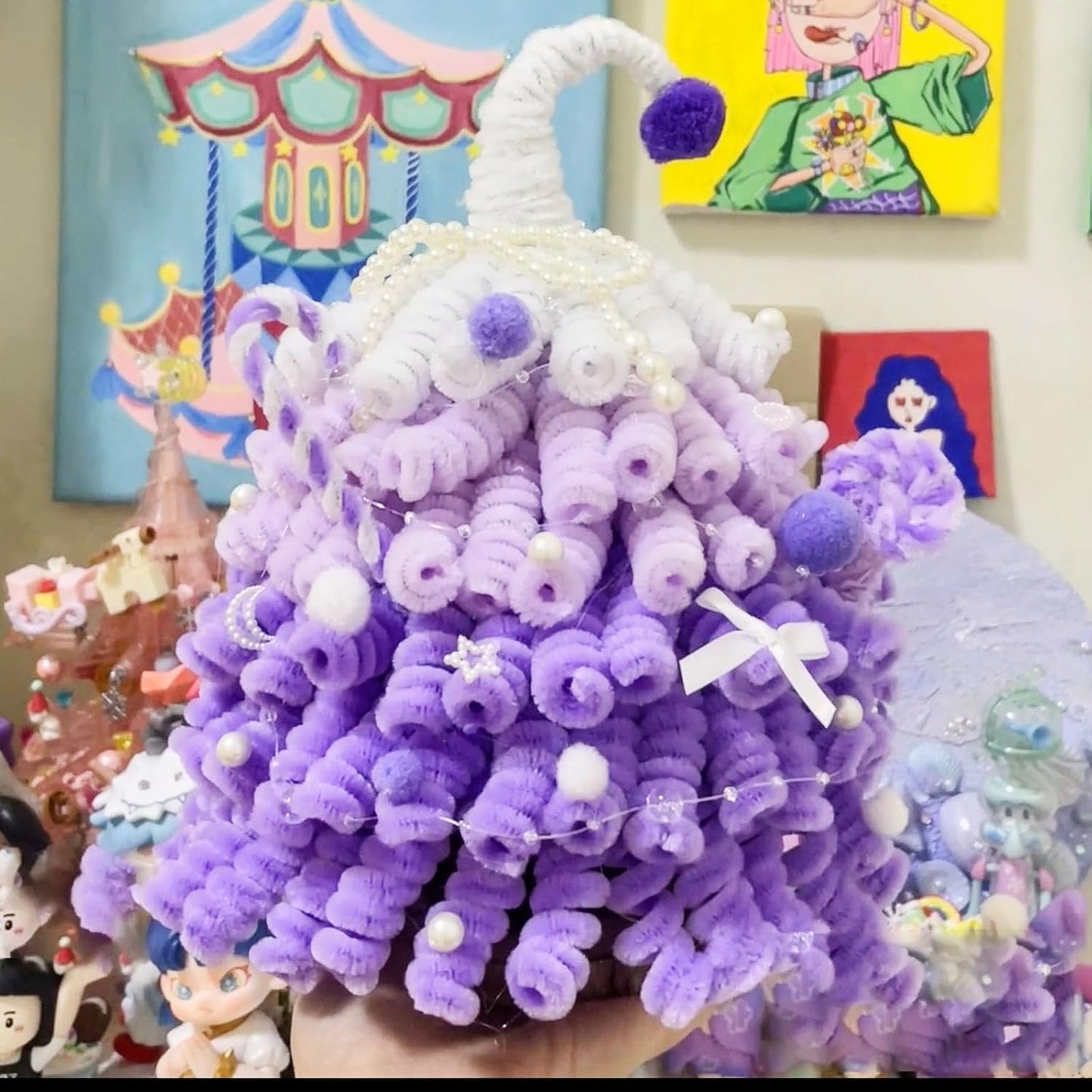 500PCS Pipe Cleaners Craft - Purple Pipe Cleaners Craft Bulk Supplies, Chenille Stems for Kids and Adults DIY Arts Crafts Project