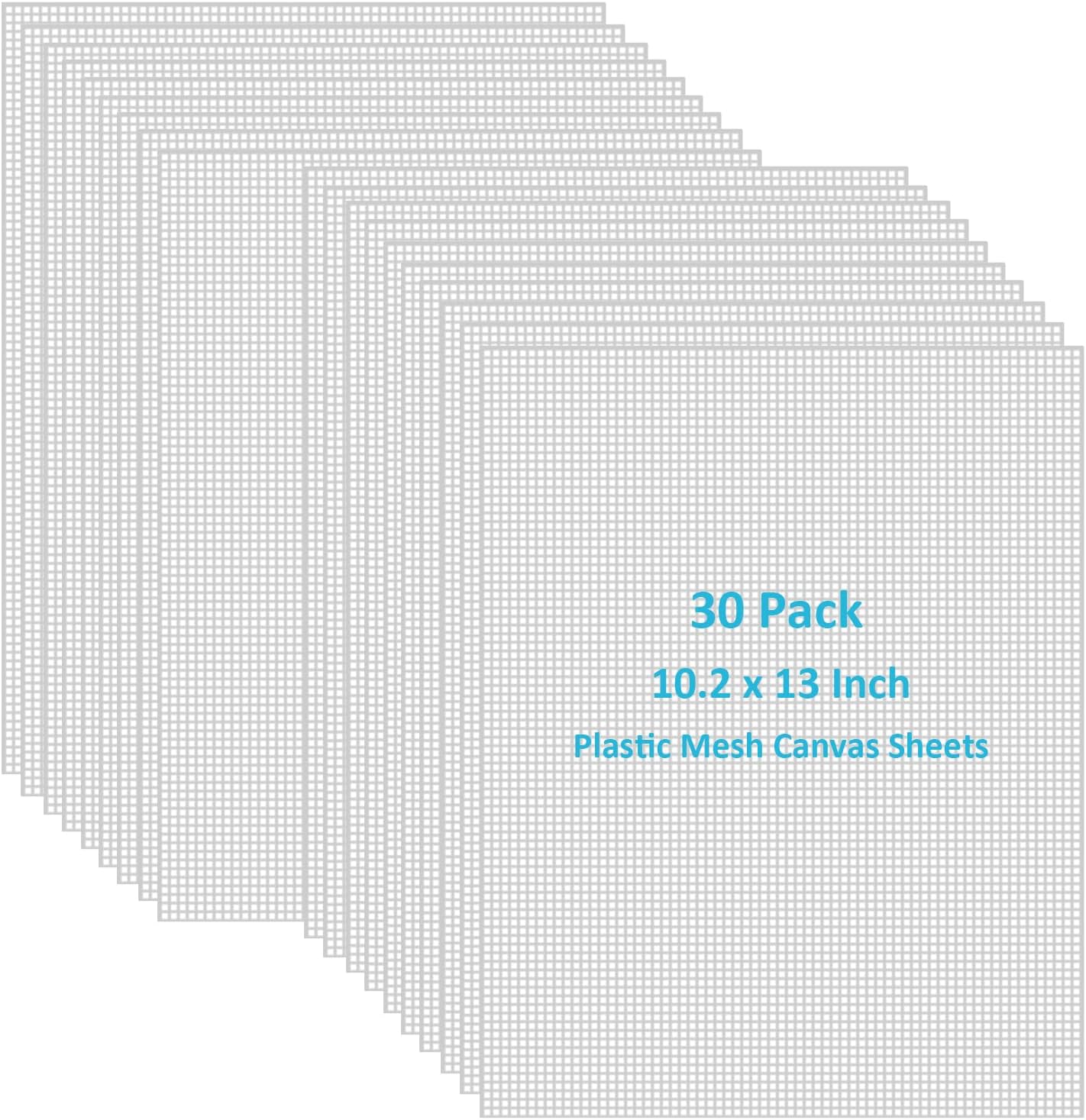 30 Pieces 7 Count Plastic Mesh Canvas Sheets10.2 x 13 Inch Plastic Canvas Sheets, Plastic Mesh, Eye Mesh for Embroidery Crafting, Acrylic Yarn Crafting, Knit and Crochet DIY Projects