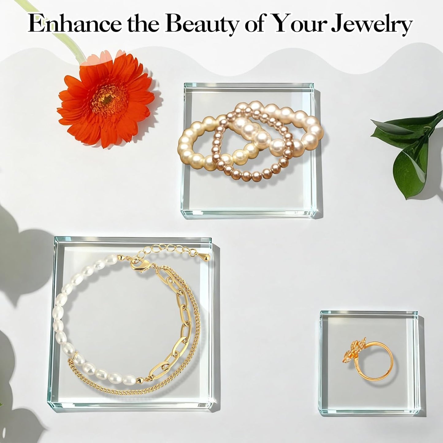 Acrylic Blocks & Stamp Block - 6PCS Clear Display Stand, Acrylic Blocks for Stamping, Jewelry, Cosmetics, Wedding Flat Lay Photography Props