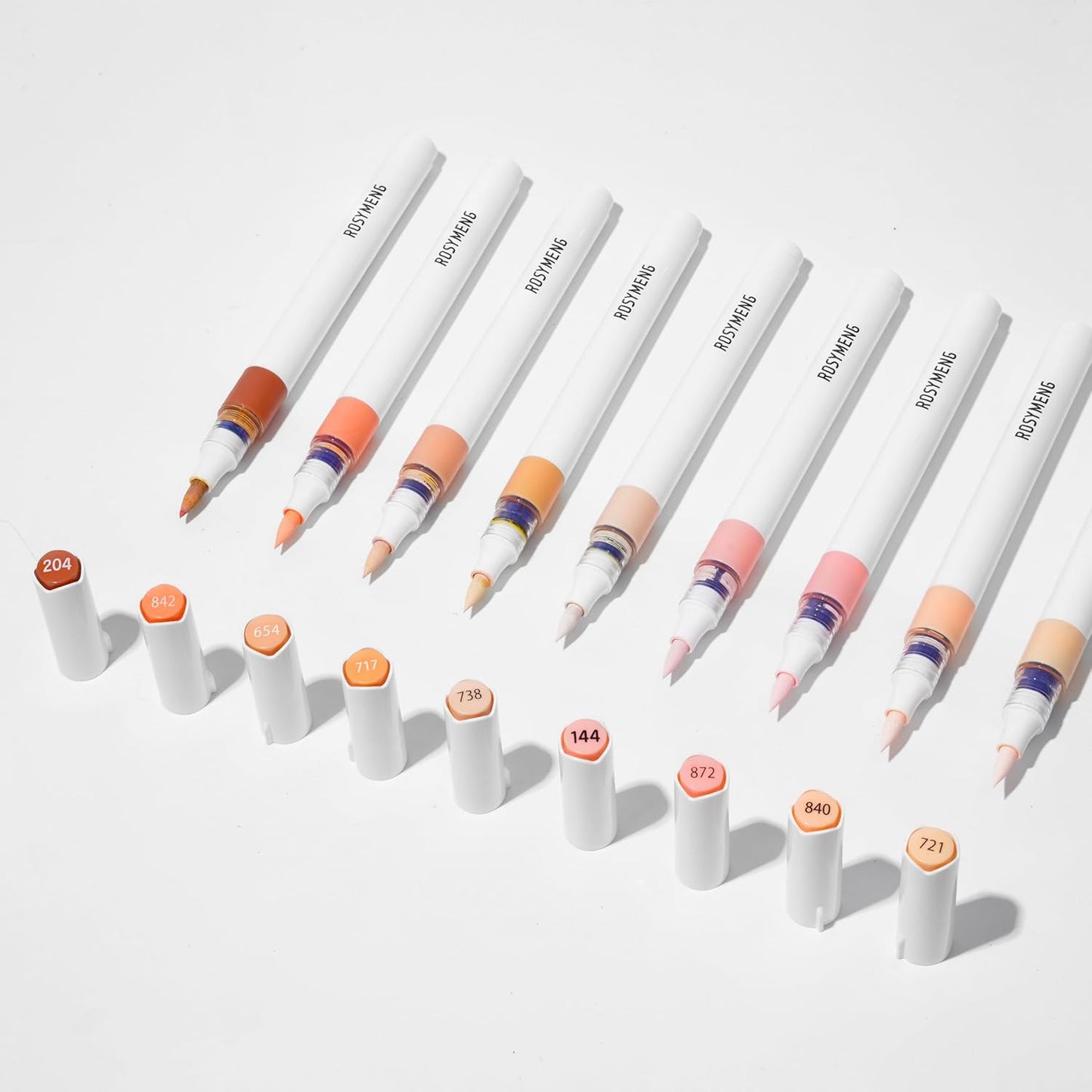 ROSYMENG 9 Color Acrylic Paint Pens,Quick-Drying Waterproof Acrylic Paint Markers, Soft Brush Tip Acrylic Markers for Canvas, Rock Painting, Wood, Stone, Glass, Ceramic, Fabric Painting, DIY Crafts