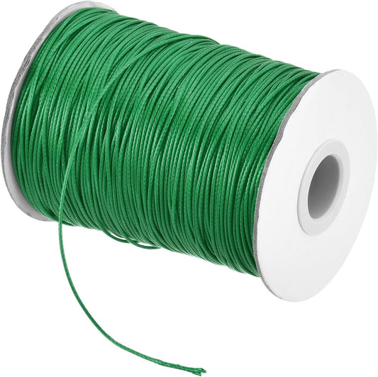 MECCANIXITY Waxed Cord 0.8mm Waxed Polyester Cord 175 Yard Wax String for Bracelet Making,Necklaces, Beading,Jewelry Making and DIY Crafts(Dark Green)