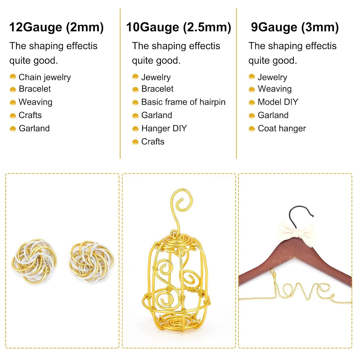 BENECREAT 12 Gauge 100FT Aluminum Wire Anodized Jewelry Craft Making Wire Beading Floral Aluminum Craft Material for Jewelry Craft Sculpture, Plant Gardening, Skeleton Making, Copper Tone