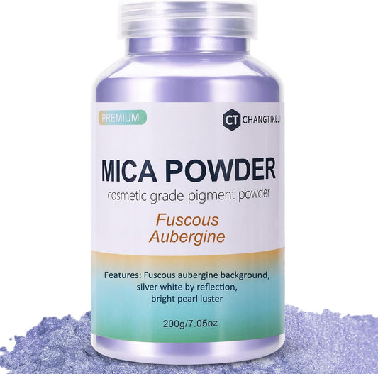Mica Powder,7.05OZ（200g）,Fuscous Aubergine Mica Powder Pigment for Epoxy Resin，Lip Gloss，Car Paint，Dye，Soap Making，Nail Polish,Epoxy Resin,Candle Making,Bath Bombs