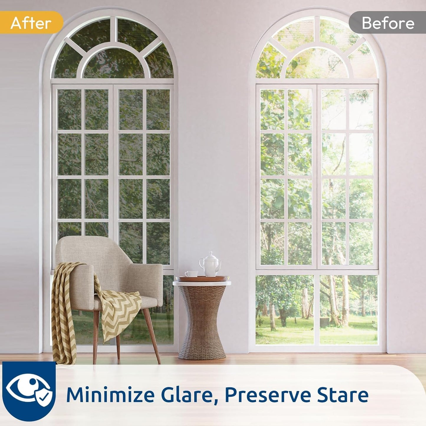 rabbitgoo Window Privacy Film One Way Window Tint for Home, Removable Reflective Heat Sun Blocking Anti UV Glass Door Covering, Mirror Tinting Film House Office, 35.4 in X 32.8 Feet, Black Silver