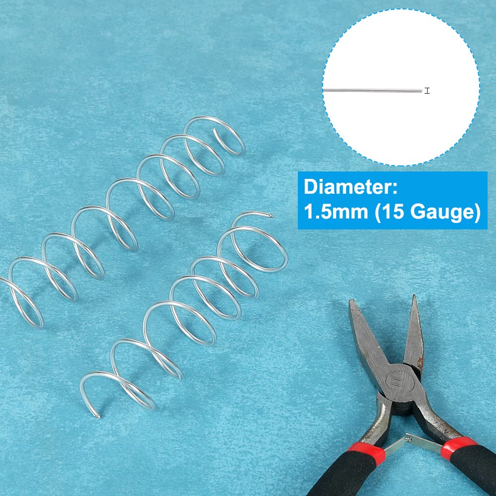 Tenn Well 15 Gauge Aluminum Wire, 164 Feet 1.5mm Bendable Metal Craft Wire for Jewelry Making, Beading, Armature, Sculpting, Bonsai Training, Crafting