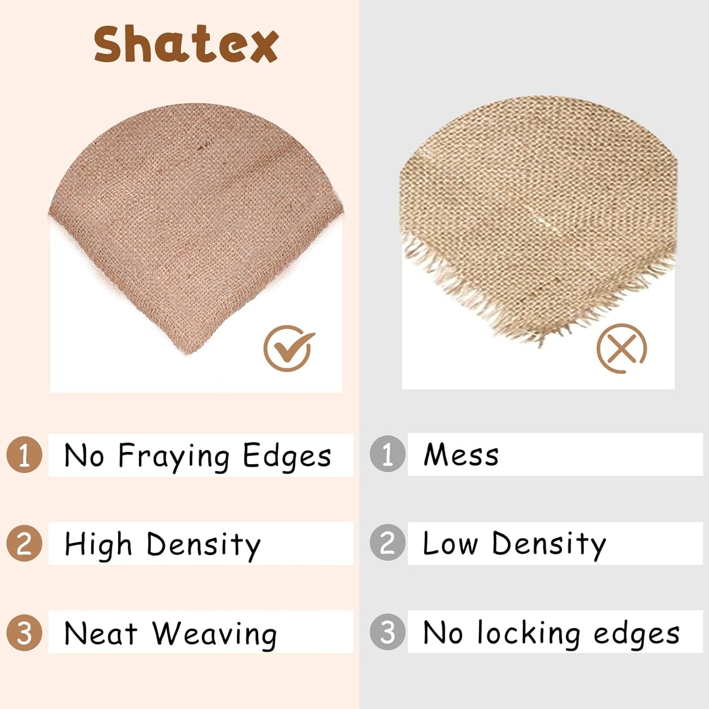 Shatex Natural Burlap Roll,36inch x 30ft High Density Burlap Fabric for Craft Projects,Table Runners,Weddings Decor,Christmas Decorations
