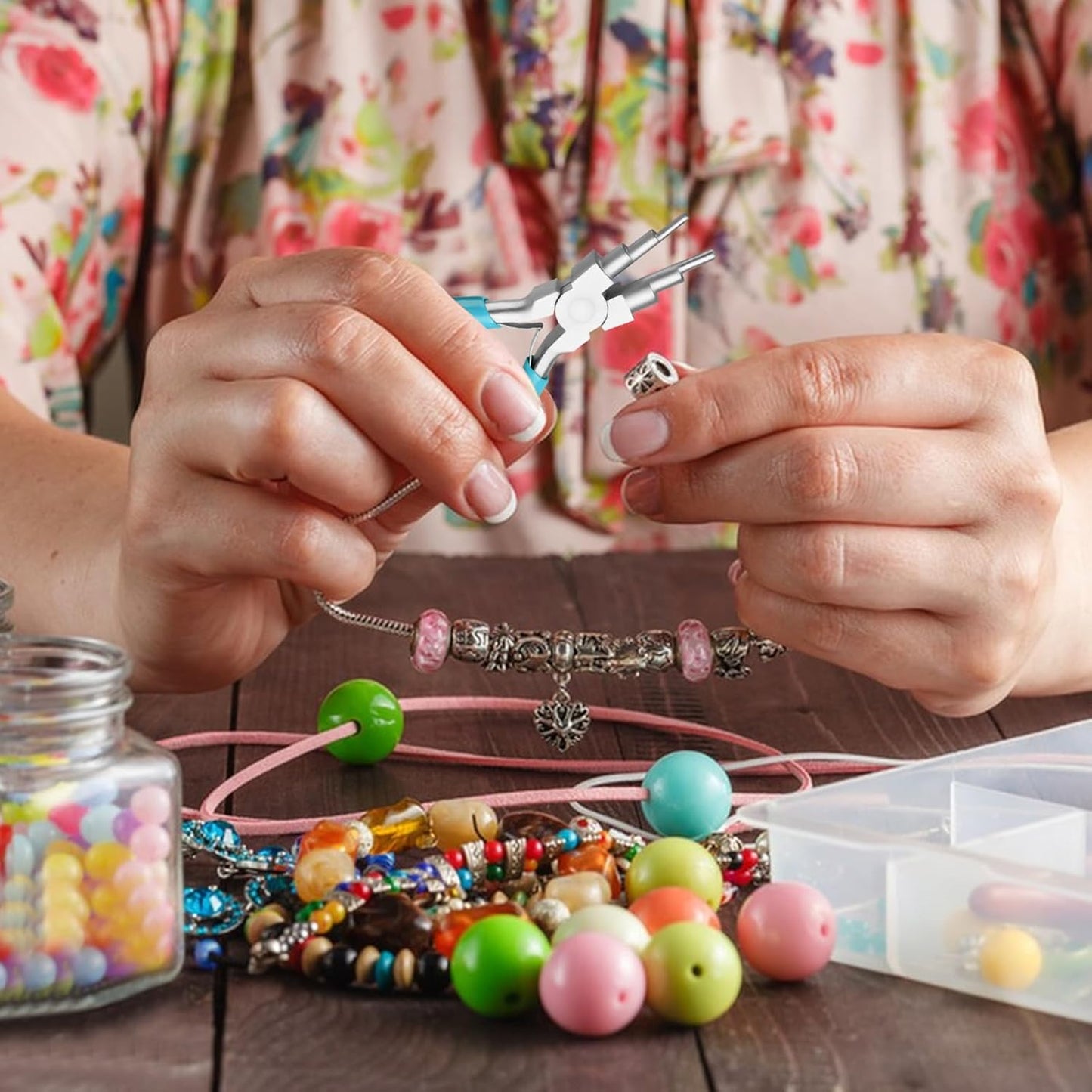 2 Pieces 6 in 1 Jewelry Pliers Jewelry Making Tool Bail Making Pliers wire bending pliers Wire Bending for Beading Looping Shaping Wire DIY Crafts,Bending Jewelry Makings Looping Crafts