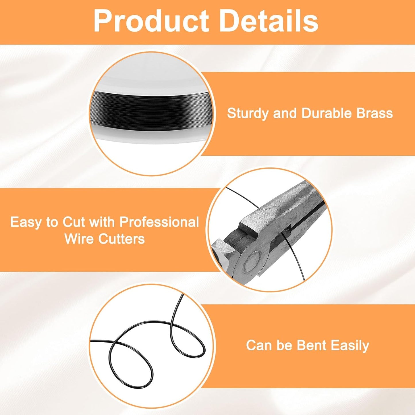 HARFINGTON 82ft Jewelry Wire, 32 Gauge (0.2mm) Brass Craft Soft Metal Tarnish Resistant Copper Beading Wire for Jewelry Making Supplies Crafting, Black