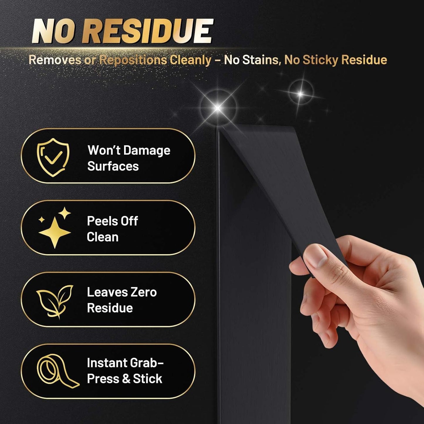 High Temp Resistant Heavy Duty Double Sided Tape Pro+ - Super Strong, Removable No Residue, Weatherproof - for Home, Outdoor, Automotive Use - 0.4" x 19.7 ft