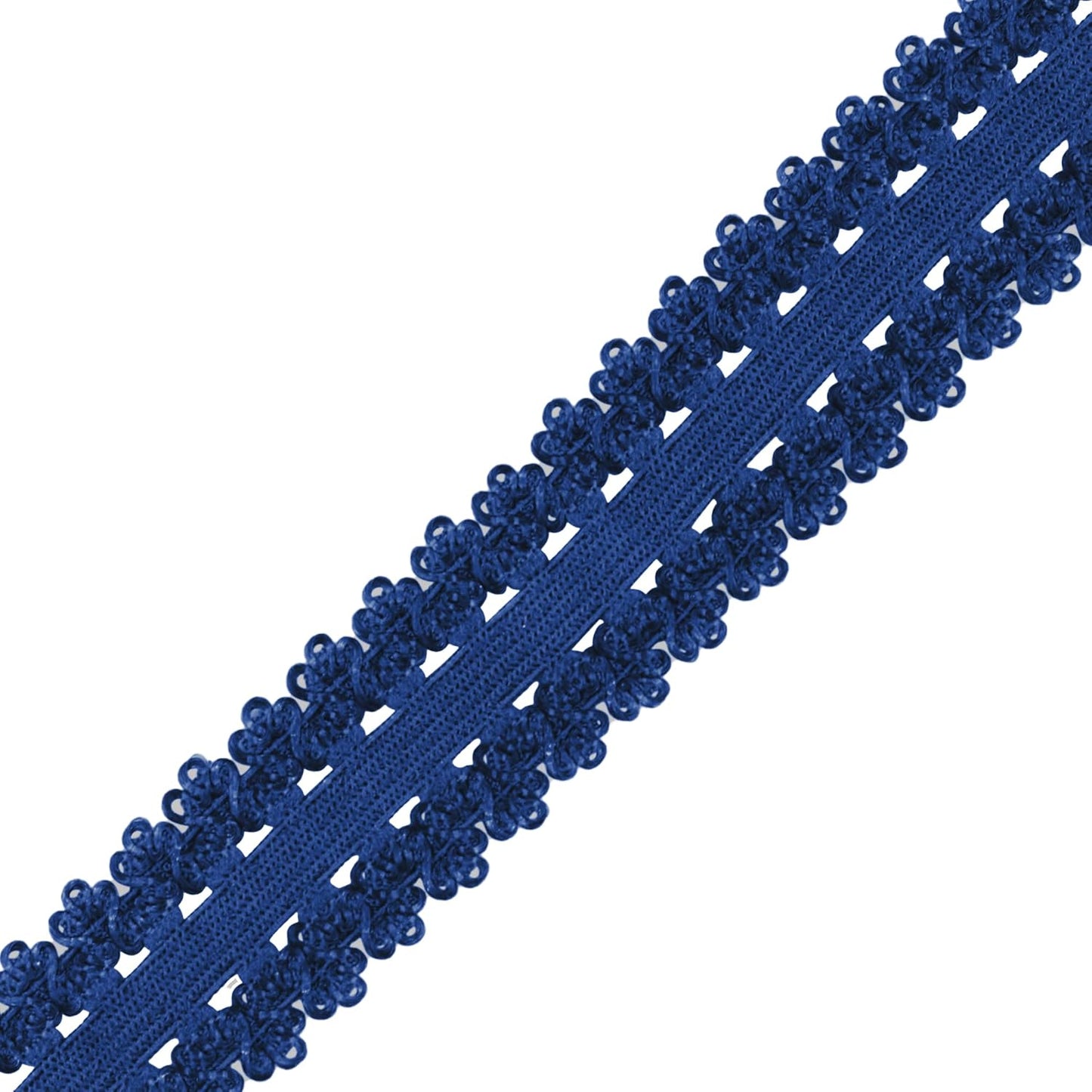 Mandala Crafts Navy Blue Stretch Lace Soft Elastic Trim Roll - 55 Yards 1 Inch Wide Stretchy Frilly Picot Ribbon for Sewing Lingerie, Headbands, Underwear, and Crafts