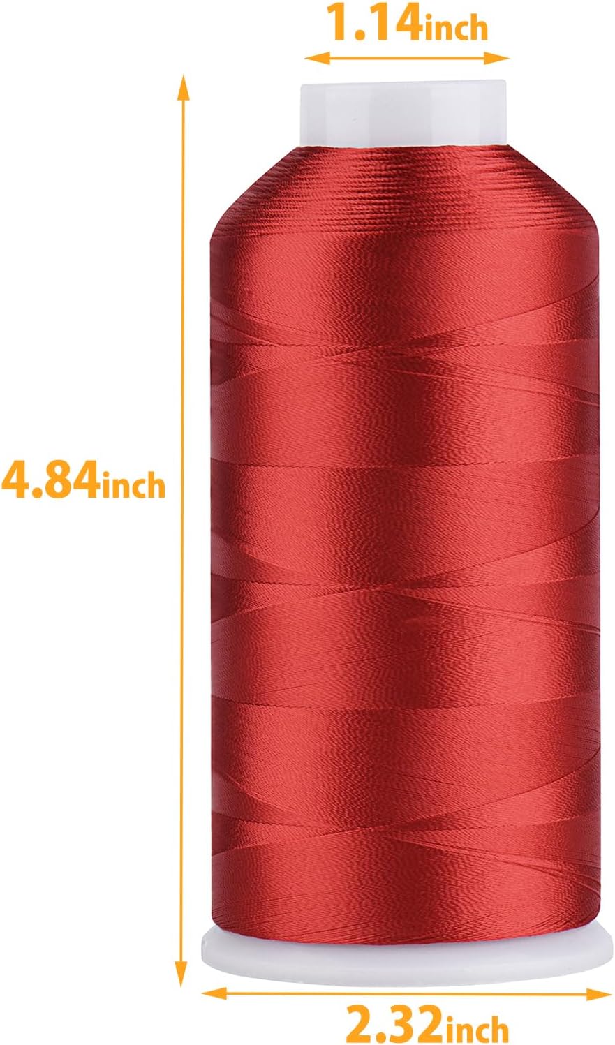 Simthread Rayon Embroidery Thread 5500 Yards, 40wt 100% Rayon Viscose for Commercial and Domestic Machines - Red 1147
