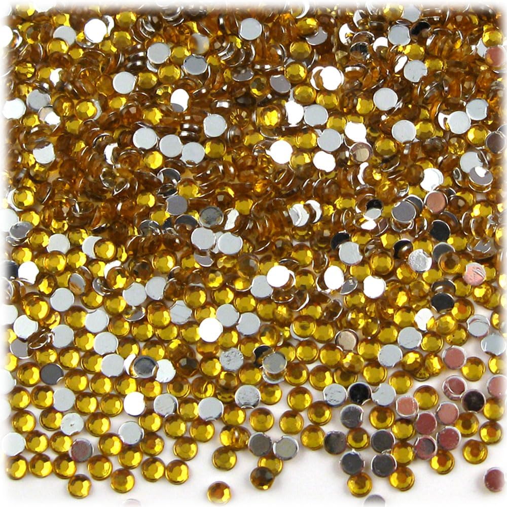 The Crafts Outlet 1,440pc Rhinestones Round 3mm (10ss) Flatback Beer Brown