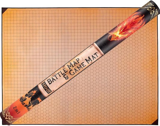 da Vinci's Room 2-in-1 DND Battle Map and 4 Foot Rubber Game Mat 48x36 inches with Dry Erase Square or Hex Grid - DND Battle Mat, D&D Map for D&D, Board Games, TTRPGs and Other Tabletop Games