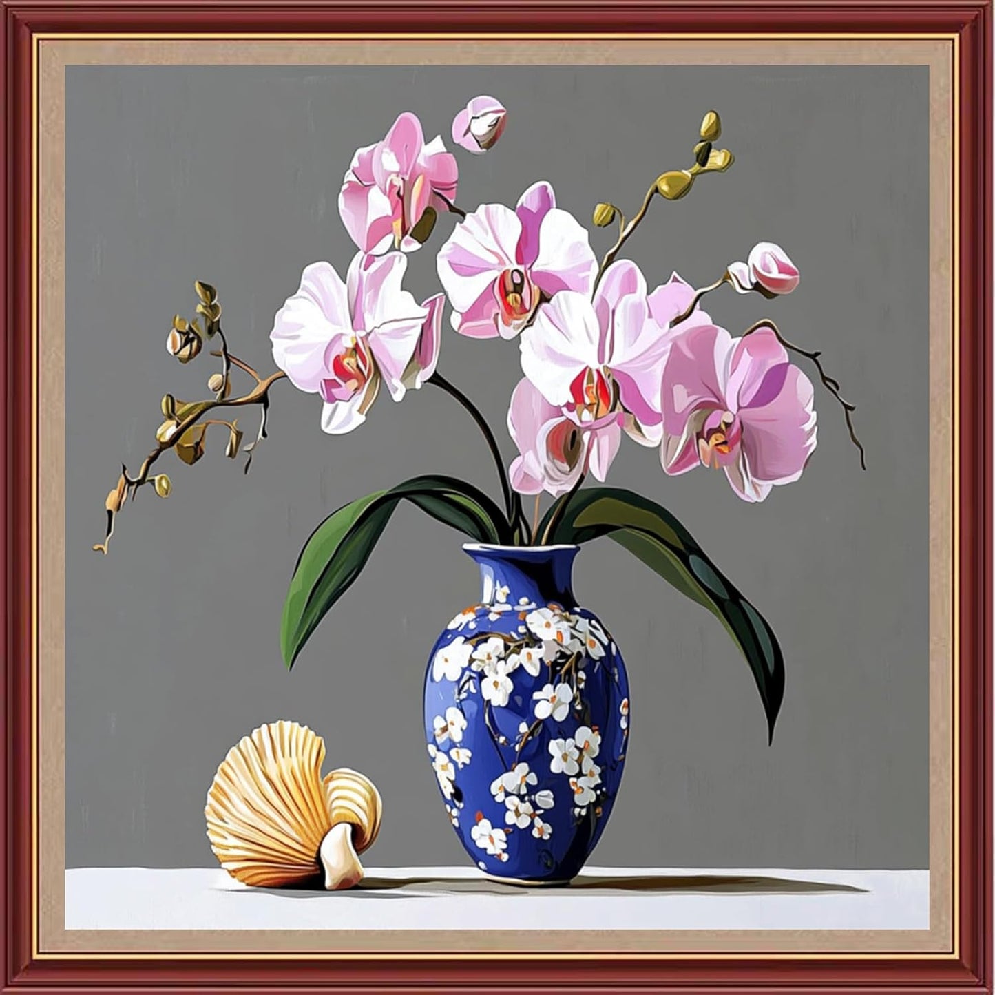 DMCXART Counted Cross Stitch Kits for Adults Needlepoint Kits Unprinted Cross Stitching Embroidery Kit 11CT Cross Stitch Supplies-Magical Flowers 18x18 inch