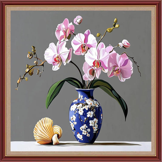 DMCXART Counted Cross Stitch Kits for Adults Needlepoint Kits Unprinted Cross Stitching Embroidery Kit 11CT Cross Stitch Supplies-Magical Flowers 18x18 inch