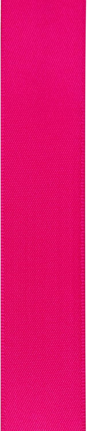 LIUYAXI Hot Pink Double Faced Satin Ribbon, 1" X Continuous 25 Yards, Ribbons Perfect for Gift Wrapping Wedding Bouquet Decor DIY Craft Bow Making & Other Projects