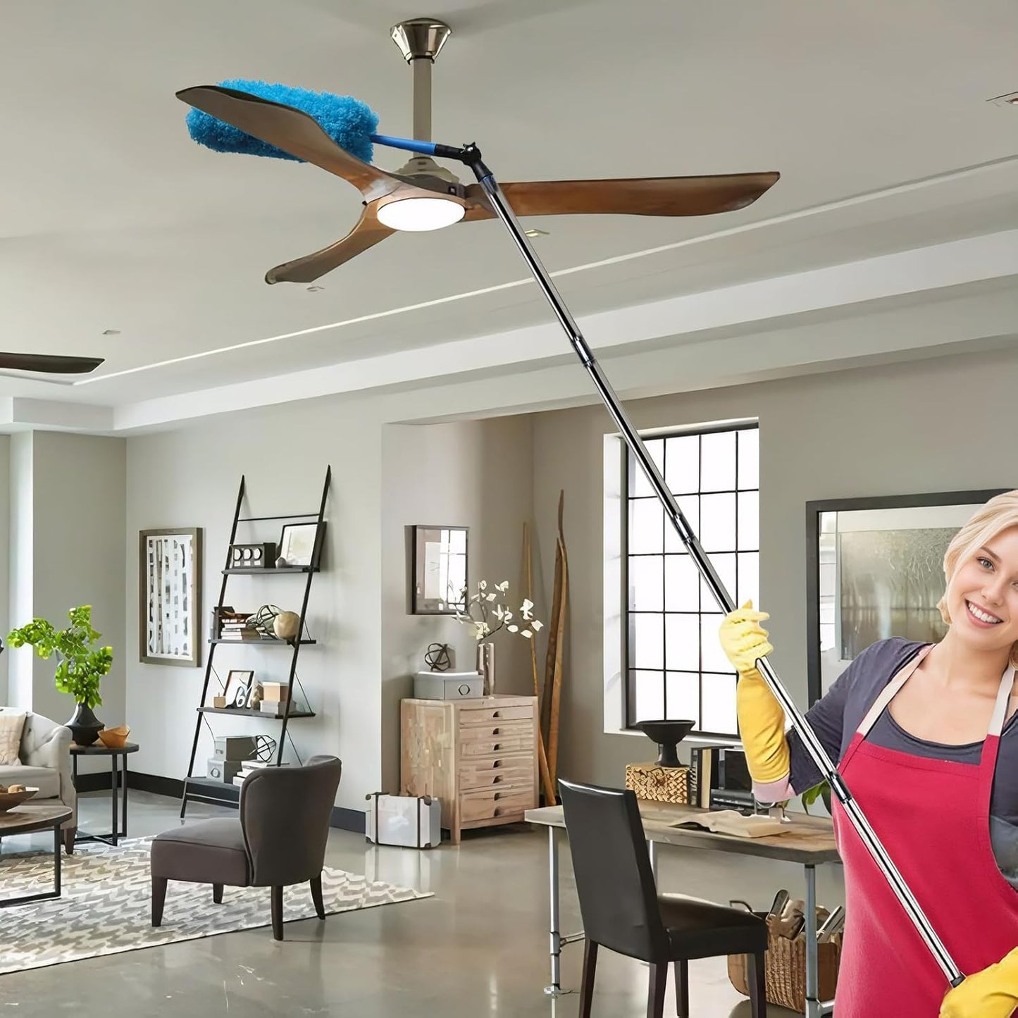 2 Pack Universal Joint Angle Adaptor for Telescoping Extension Pole, Versatile for Window Cleaning, Gutter Cleaning, Light Bulb Changing, Painting Threaded Extension Pole