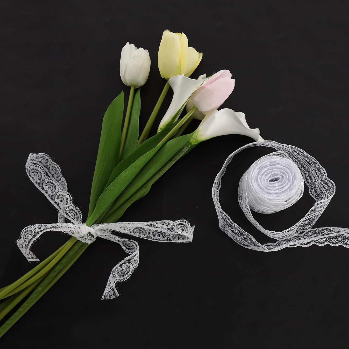 Lace Trim, 60 PCS Yards Ribbon, Vintage Scalloped White Laces Ribbon Suitable for Crafts, Gift Wrapping, DIY Sewing, Scrapbooking, Wedding Bouquet Decoration(6 Styles)