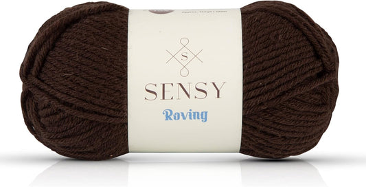 Sensy Roving Yarn, 3.5 oz, 132 Yards, Gauge 5 Bulky (Dark Chocolate)