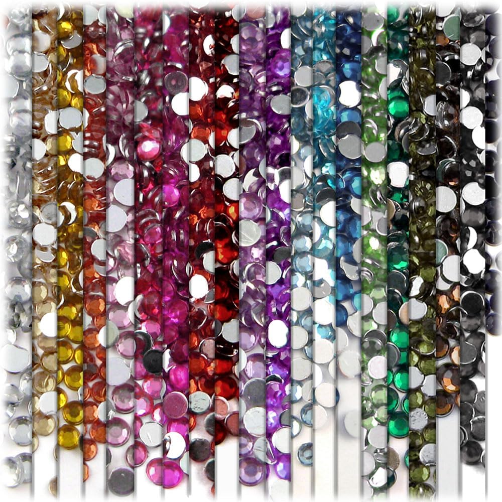 The Crafts Outlet 1,440pc Rhinestones Round 3mm (10ss) Flatback Champagne