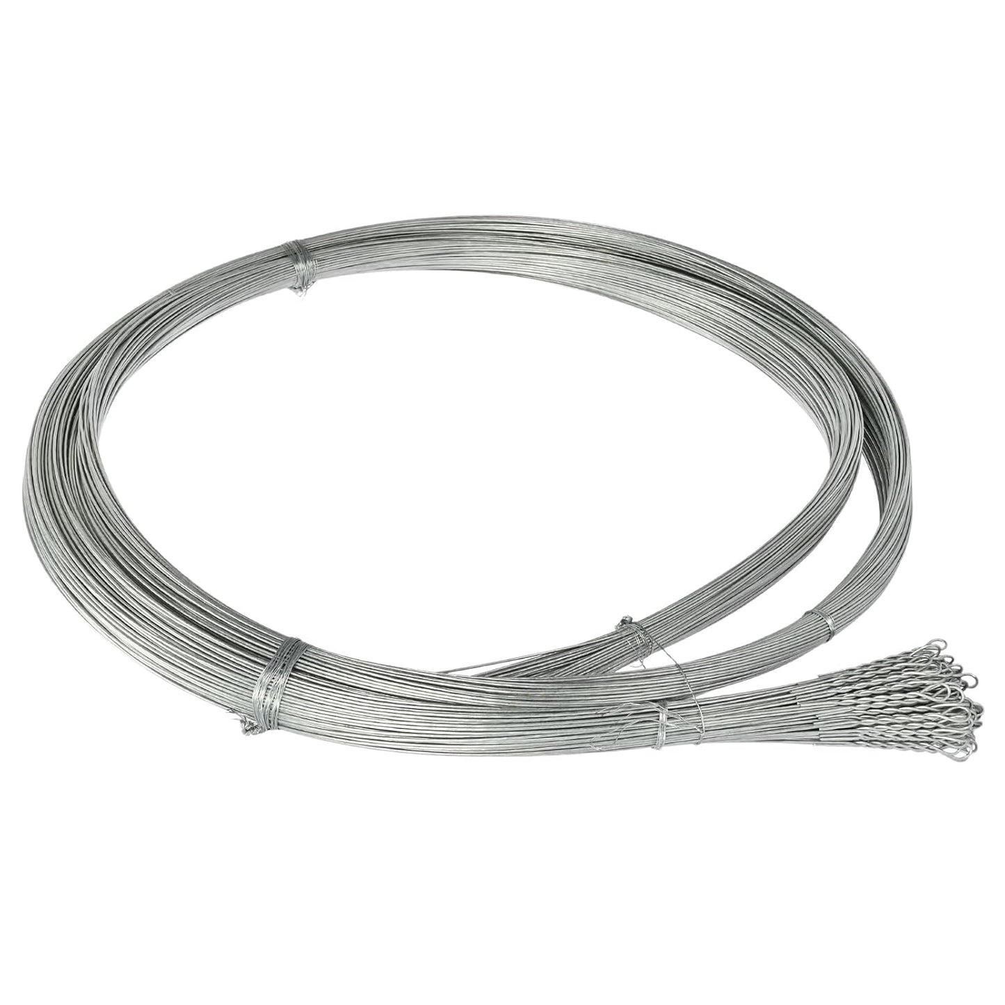Luyoyous 100 Roll Baling Wire 14 Gauge 14 ft Galvanized Steel Wire Bulk Bundle Single Loop Galvanized Baler Wire for Securing Packaging Tie Cardboard Paper Textiles Plastics
