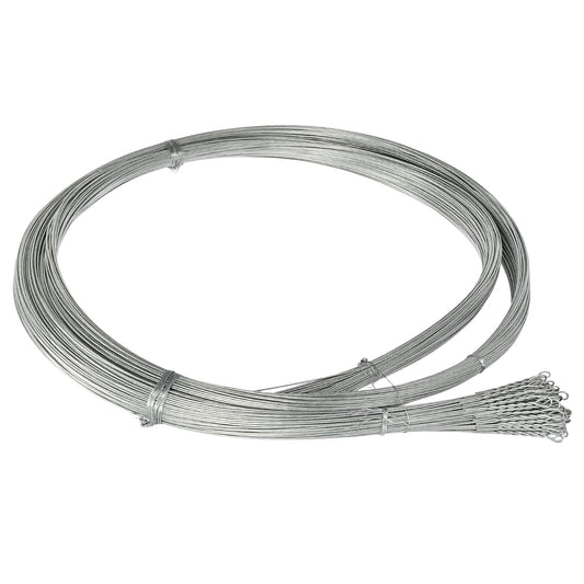 Luyoyous 100 Roll Baling Wire 14 Gauge 14 ft Galvanized Steel Wire Bulk Bundle Single Loop Galvanized Baler Wire for Securing Packaging Tie Cardboard Paper Textiles Plastics