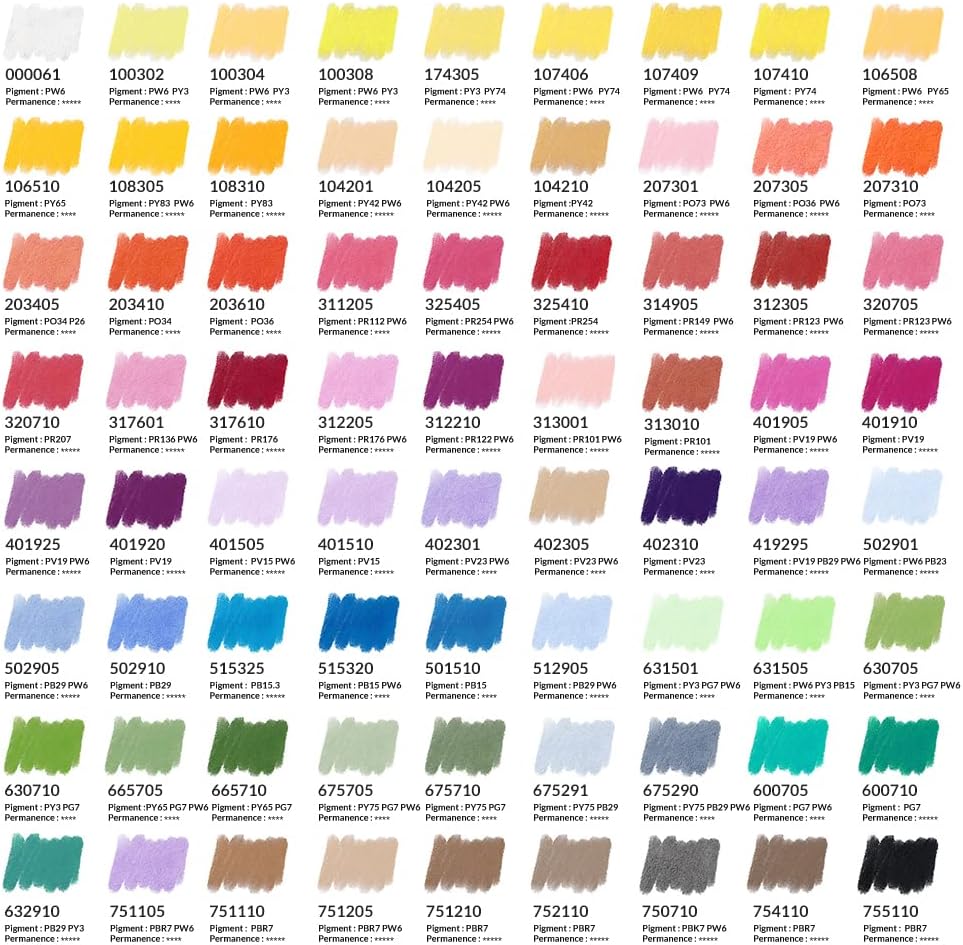 Paul Rubens Professional Soft Pastels, Handmade 72 Vibrant Colors Chalk Pastels Smooth and High Adhesion for Painting, Drawing, Blending, Crafting, Ideal Art Supplies for Artists, Beginners