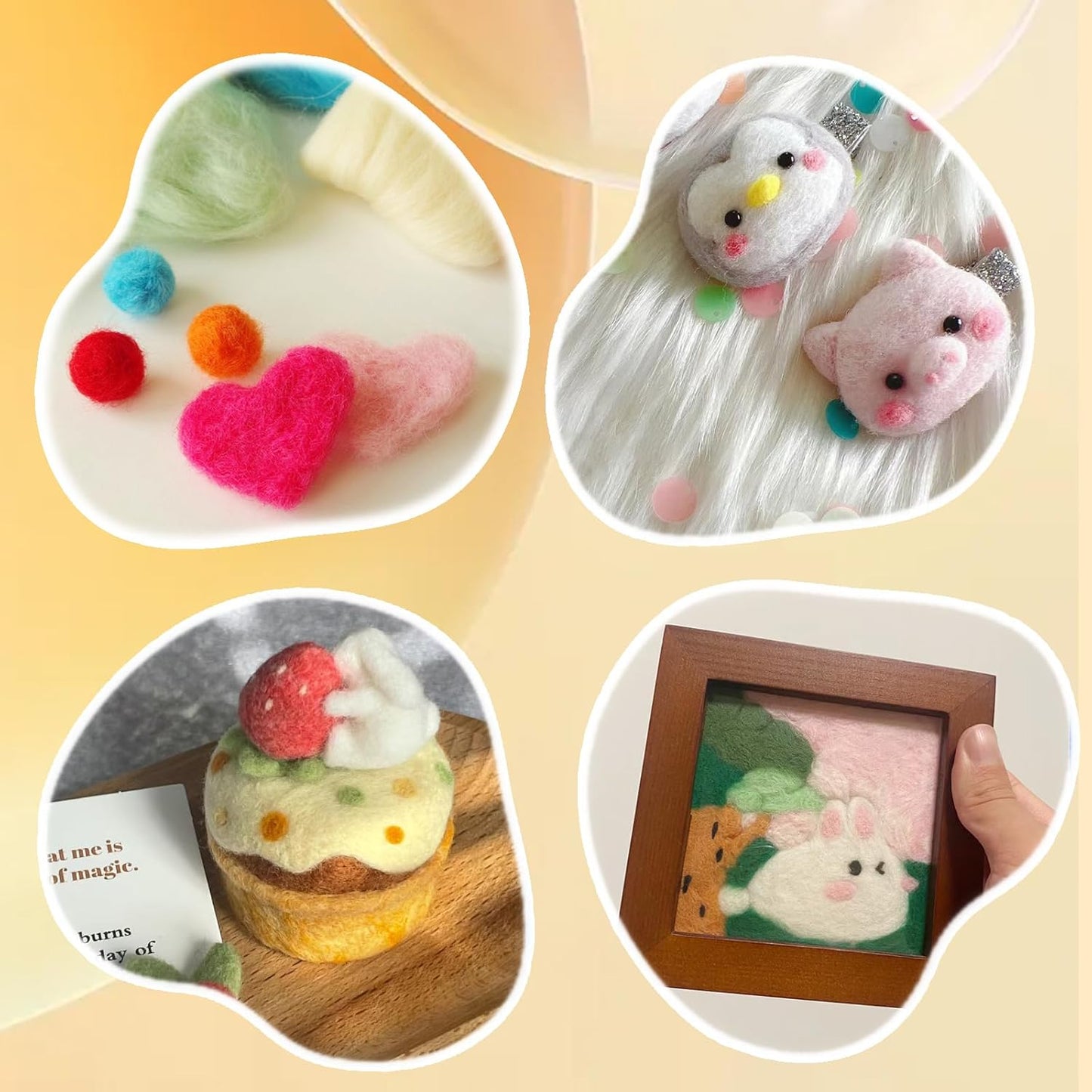 3.53oz Wool Roving Yarn, Wool Felting Supplies, Pure Wools, Chunky Yarn, Spinning Wool Roving for Needle Felting Wet Felting DIY Hand Spinning (Light Brown)