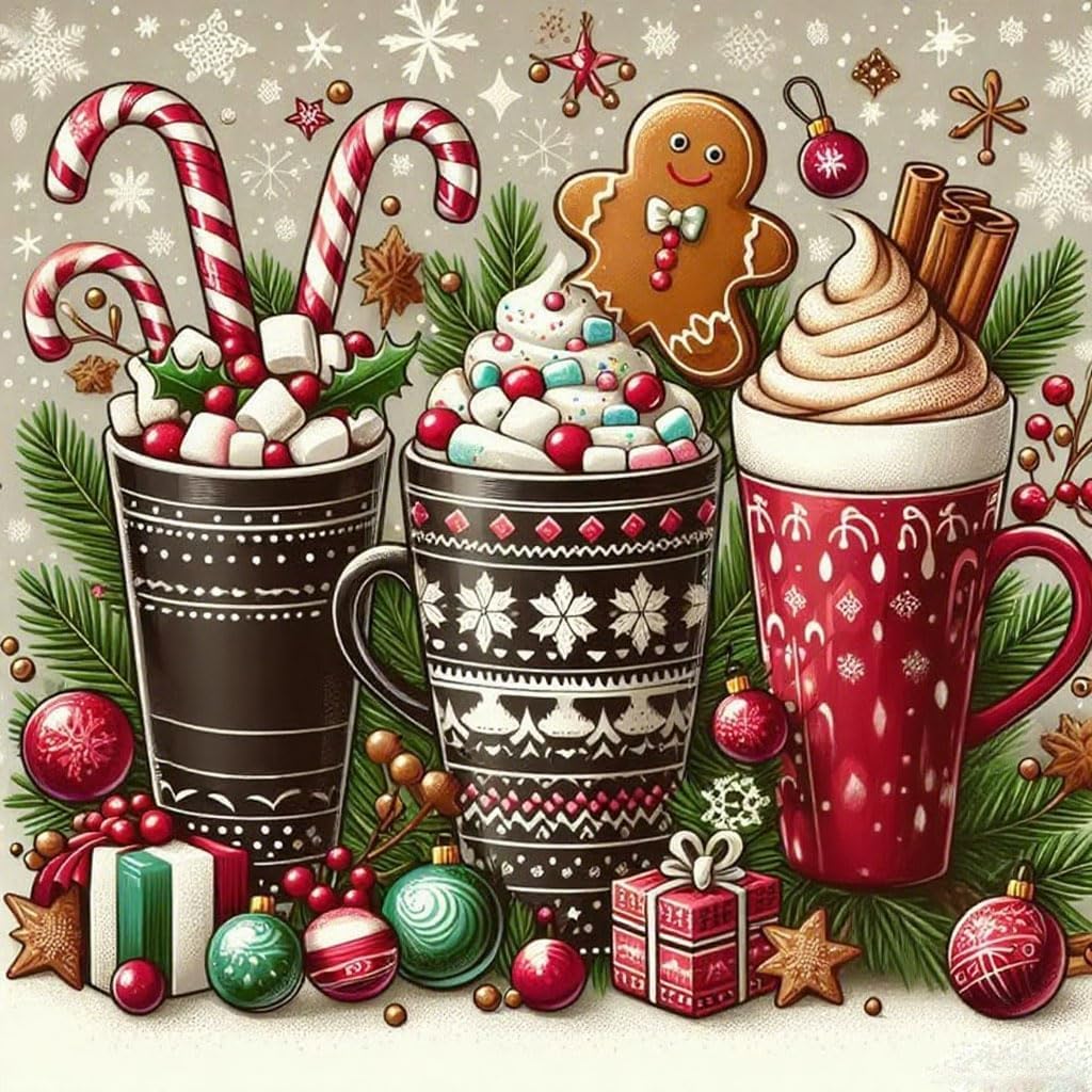 Christmas Stamped Cross Stitch Kits - Christmas Snowflake Counted Cross Stitch Kits for Beginners Adults Needlepoint Cross-Stitch Patterns Dimensions Needlecrafts Embroidery Kits Arts and Crafts