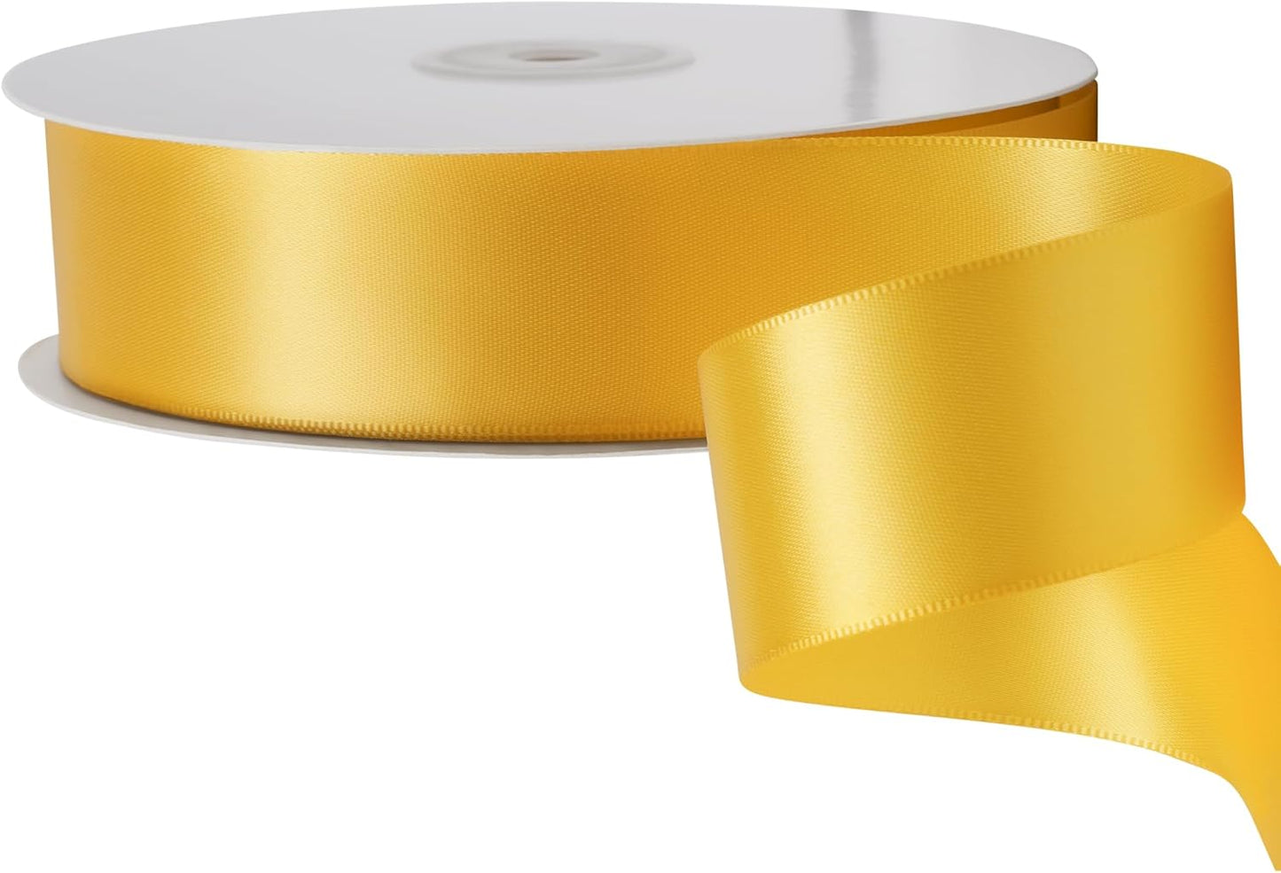 LIUYAXI Yellow Stain Ribbon, 1-1/2" X Continuous 50 Yards, Double Faced Fabric Ribbon Perfect for Gift Wrapping Wedding Birthday Party Chair Sash Christmas Hair Floral Craft Sewing