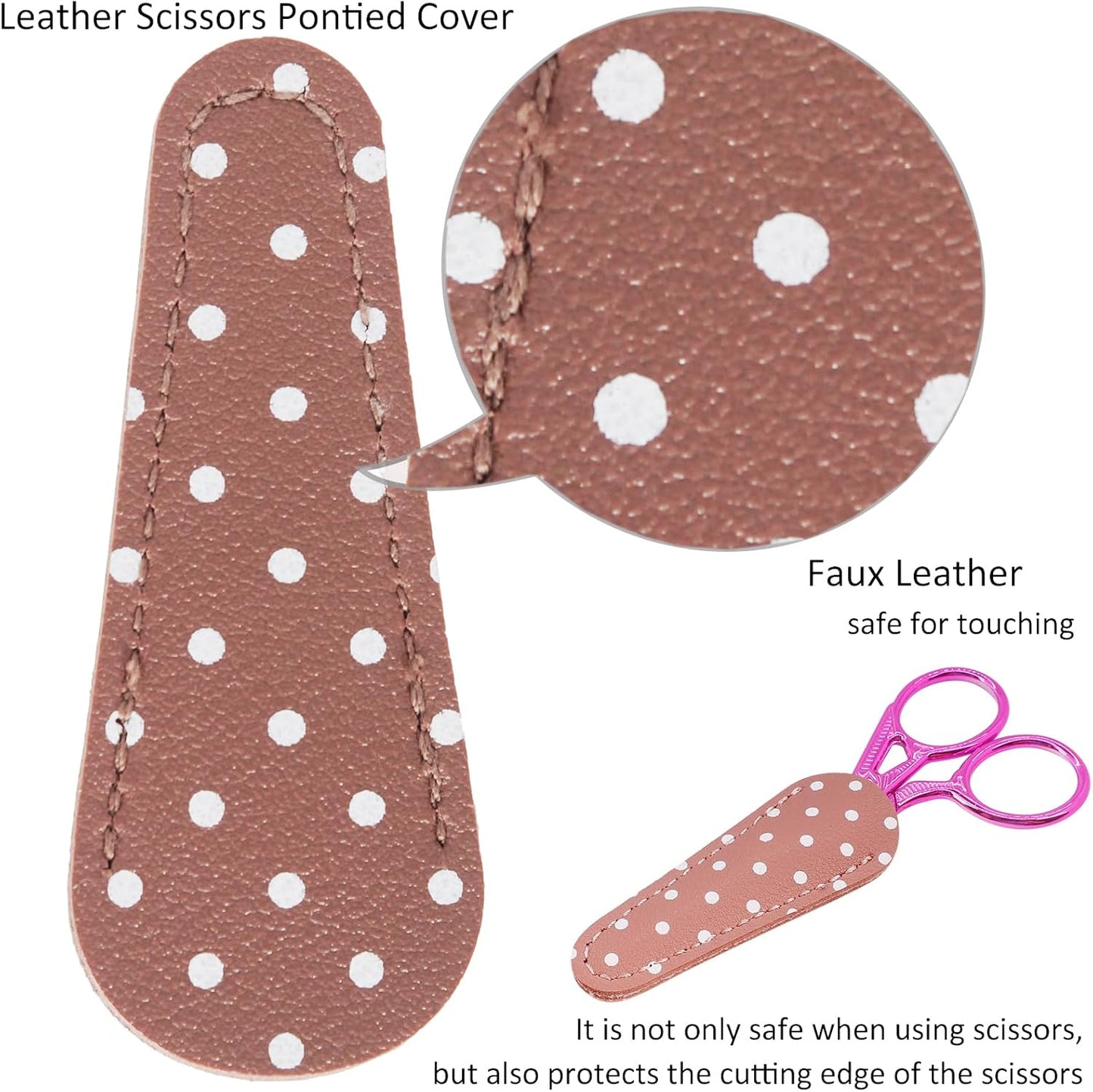 BIHRTC Little Bird Scissors 3.6Inch Sewing Scissors with Artificial Leather Cover Craft Scissor Shears for Crafting Threading Cross Stitch Cutting Art Work DIY Tool