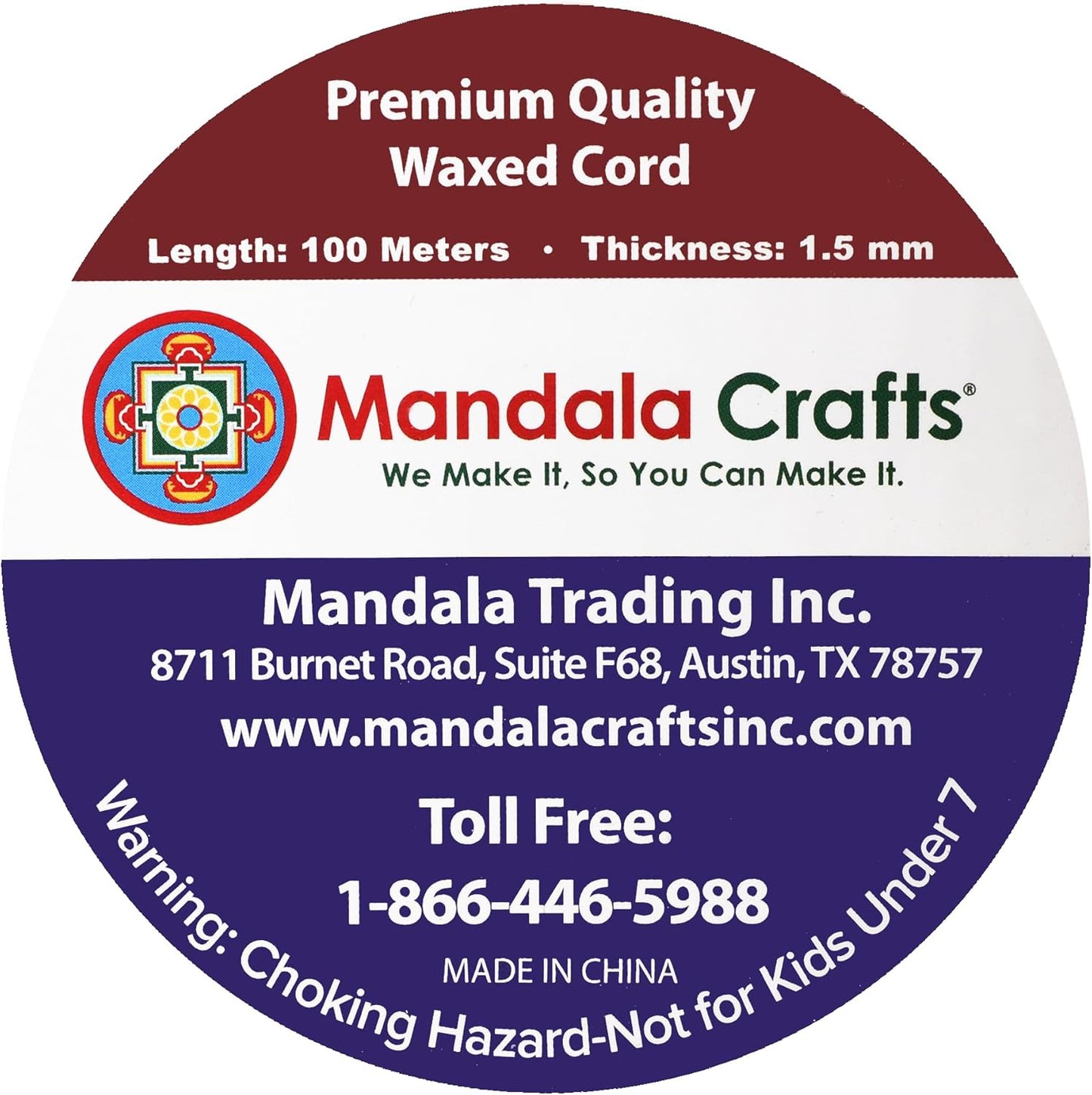 Mandala Crafts 1.5mm 109 Yards Light Gold Cotton Waxed Cord for Jewelry Making Bracelet Cord Waxed String - Beading String Thread Jewelry Cords for Necklaces String