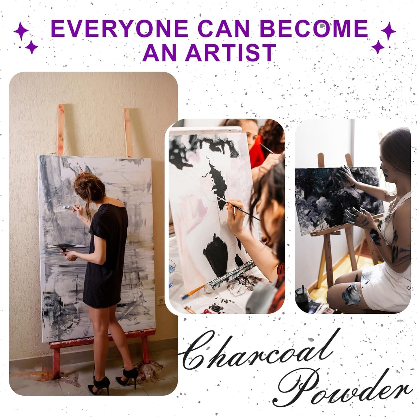 Premium Charcoal Powder for Drawing and Art, Drawing Charcoal for Sketching, Shading, Blending with Beginners & Pro Artists - 4 Ounces