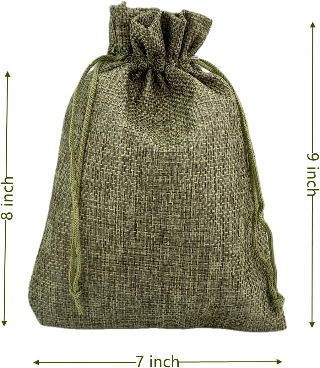 Palmhomee Pack of 25 Burlap Gift Bags with Drawstring Linen Jewelry Pouches Wedding Hessian Jute Bags for Birthday Jewelry and Treat Pouches Party Wedding Favors Gift Art and DIY Craft (7x9 Inch,