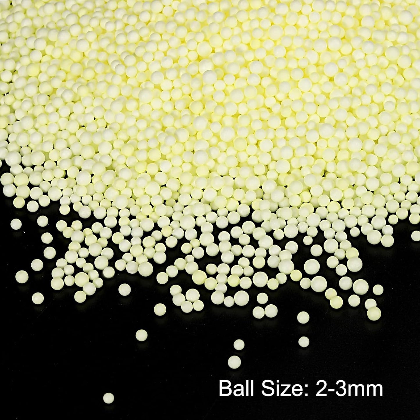 MECCANIXITY Foam Beads Foam Balls 2-3mm for Wedding and Party Decorations, Tiny Packing Balls, Arts DIY Crafts Supplies (Yellow,1 Pack Approx 8000pcs)