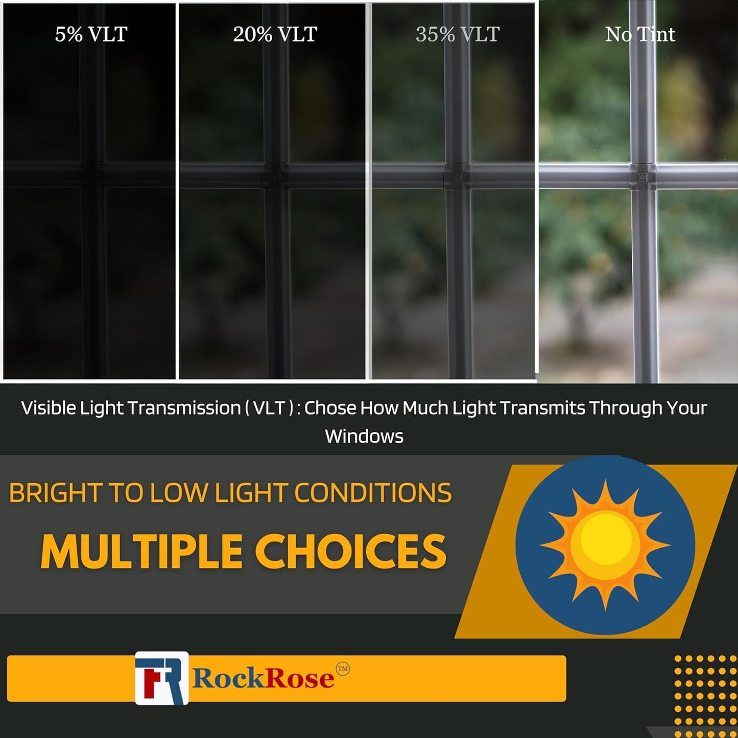 UV 99% VLT 20% Security and Safety 4 Mil Color Window Film Shatterproof Anti Shatter Tempered Glass Film for Home and Office Windows (VLT 20%, 60 in x 100 FT)