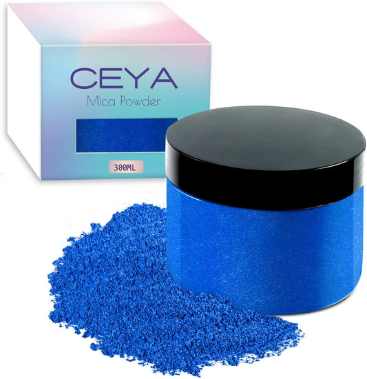 Ceya Mica Powder, 5.3oz/ 150g Palace Blue Pearlescent Effect Colorant Pigment Powder for Epoxy Resin, Tumblers, Slime Bath Bomb, Soap Dye, Slime, Candle, Resin Crafting, Paint, Jewelry, Nail Polish