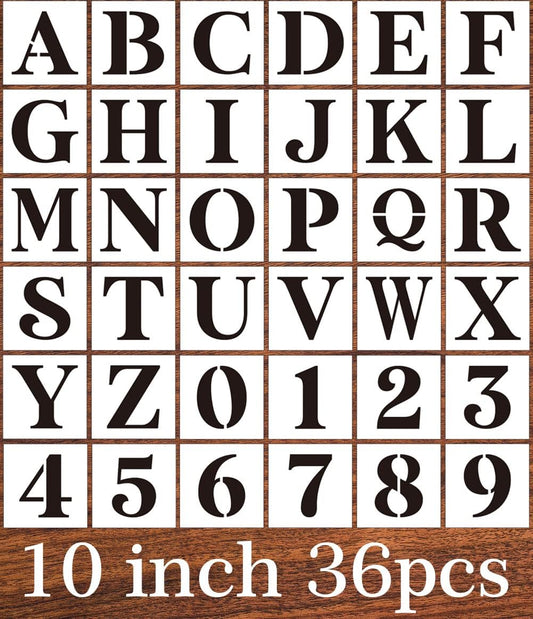Letter Stencils for Painting On Wood,10inch Stencils Letters Alphabet Stencil Templates for Wood Wall Door Porch